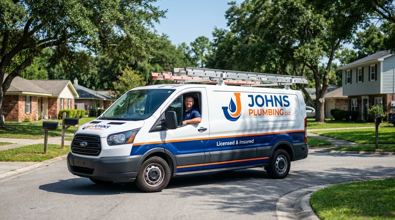 Johns Plumbing LLC service van in Milan, TN